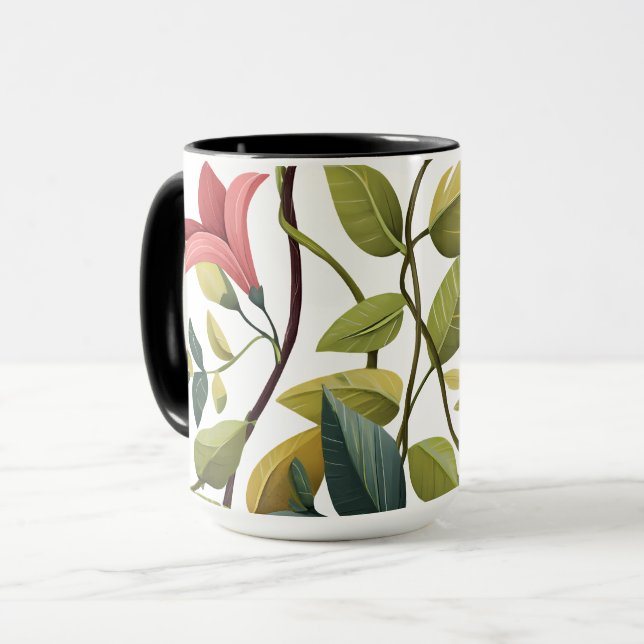 Charmig kaffemugg med blommönster (Framsida vänster)