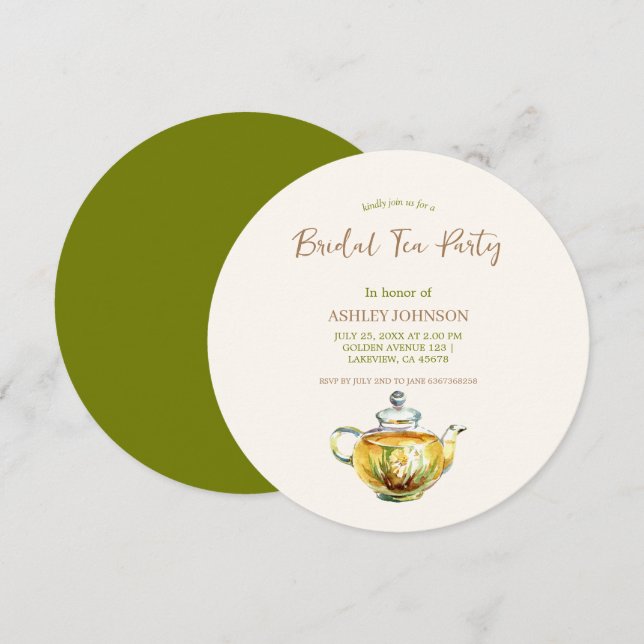 CHARMIG Kamomill Bröllopste-Party Inbjudningar (Fram/baksida)