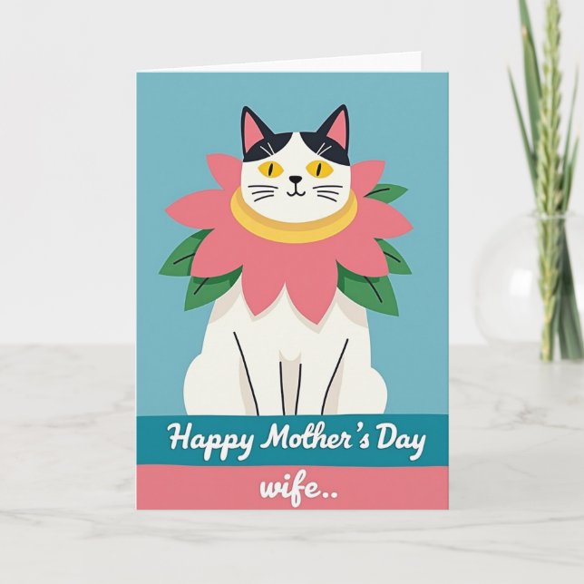 Charmig kattmamma dagskort kort (Framsida)