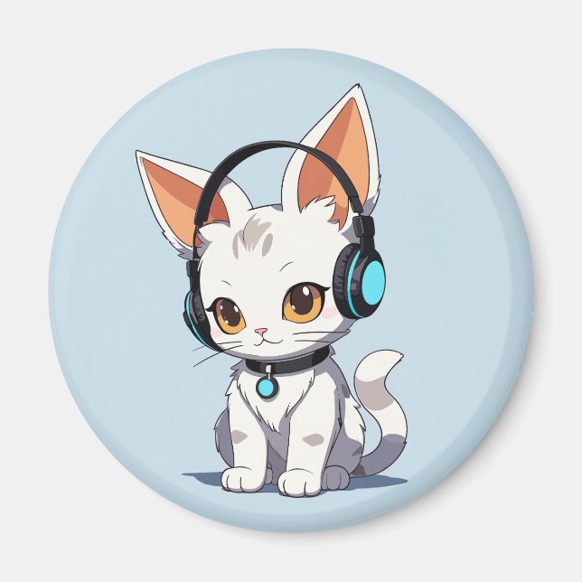 Charmig Kawaii-kattdesign Magnet (Framsidan)