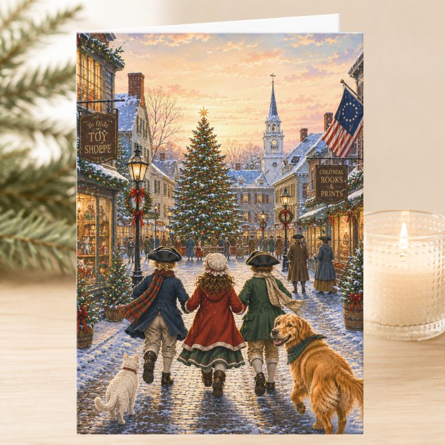 Charmig kolonial julstämning God Jul Kort (Skapare uppladdad)