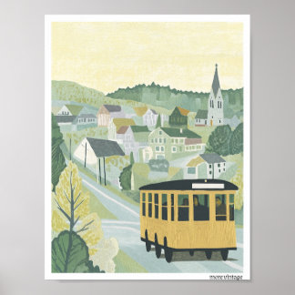 CHARMIG KONSTSTILTRYCK STILISERAD LANDET POSTER