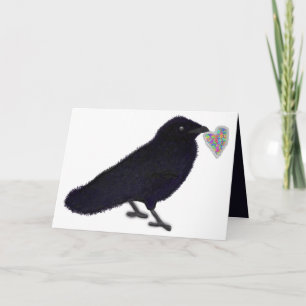Charmig kråkhjärtebukett helgkort