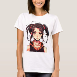 Charmig Manga-Flicka: Anime Vektor Illustration T Shirt