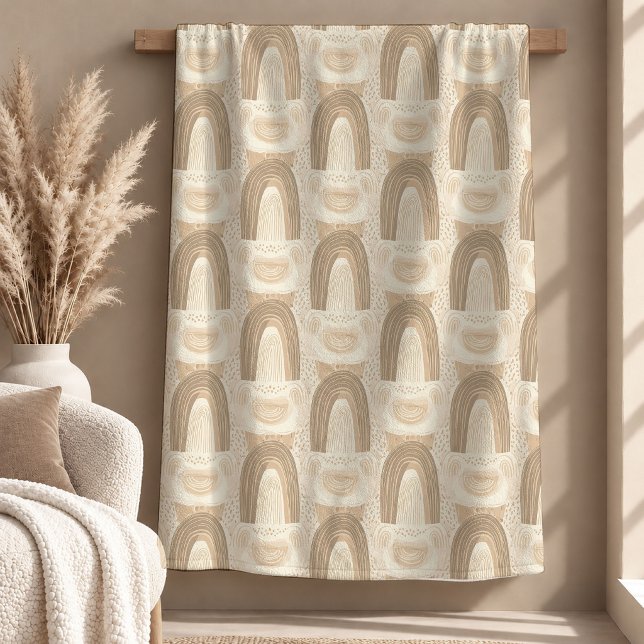 Charmig neutral regnbågsformad mysig filt design (Charming Neutral Rainbow Shapes Cozy Blanket Design)