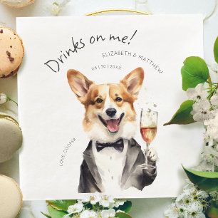 Charmig Pembroke Welsh Corgi servitör Pappersservett