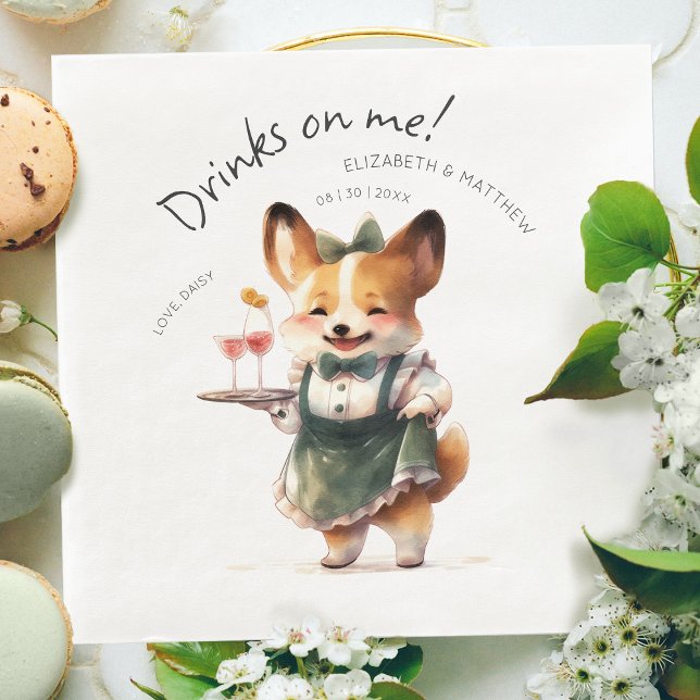 Charmig Pembroke Welsh Corgi servitör Pappersservett (Skapare uppladdad)