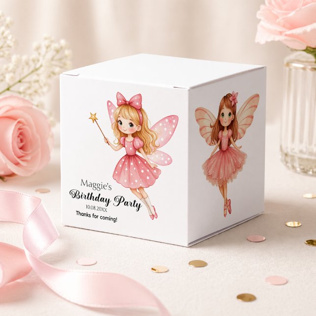 Charmig Rosa Ängsälvor Födelsedagsfest Presentaskar (Skapare uppladdad)
