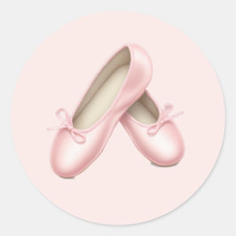 Charmig Rosa Balett-Tofflor Emoji  Runt Klistermärke