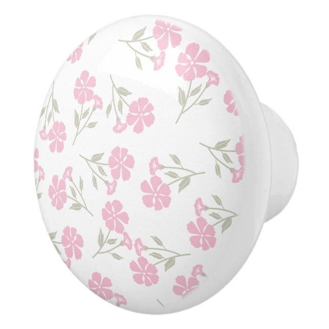 Charmig rosa blomsterformad keramikhjälp för dekor knopp (Höger)