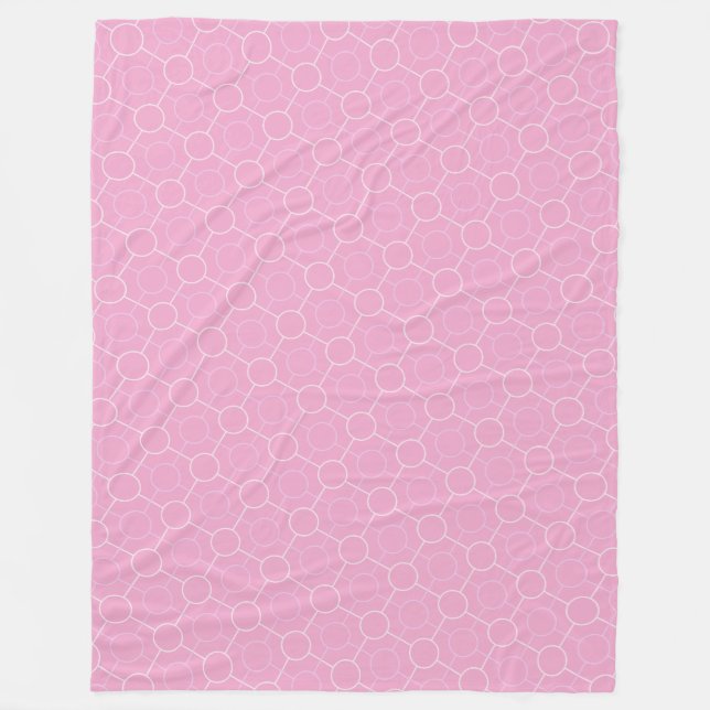 Charmig rosa sammankopplad cirkelmönsterkonst fleecefilt (Framsidan)