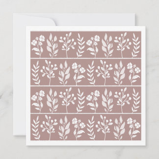 Charmig Rosa Taupe Botanisk Herbarium Växter Kort