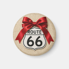 Charmig Route 66 röd banderoll köksaccent Magnet