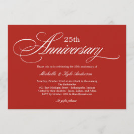 Charmig skript jubileumsinbjudan - Röd Inbjudningar