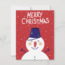 Charmig Snemann Jul & Högtidskort Julkort