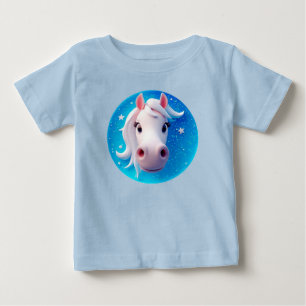 Charmig tecknad hästporträtt med stjärnor t shirt