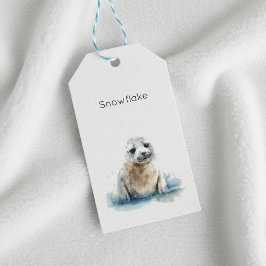 Charmig valpens vattenfärg, anpassad  presentetikett