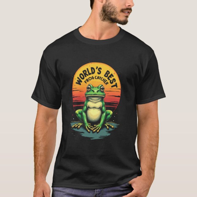 Charmig Världens Bästa Grodfångare T Shirt (Framsida)