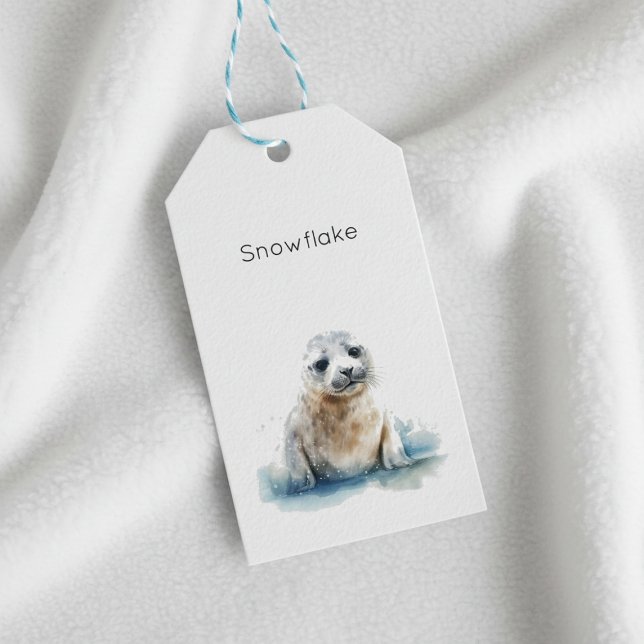 Charmig vattenfärgssägelvalp, anpassad  presentetikett (Skapare uppladdad)