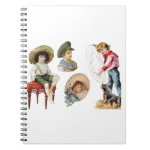 Charmig viktoriansk barn- och hundcollage