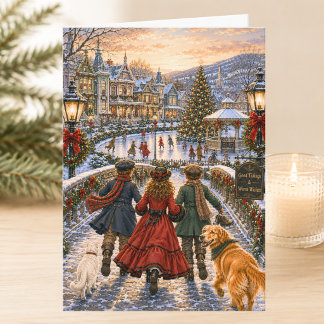 Charmig viktoriansk julgod jul kort
