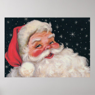 Charmig vintagejultomten poster