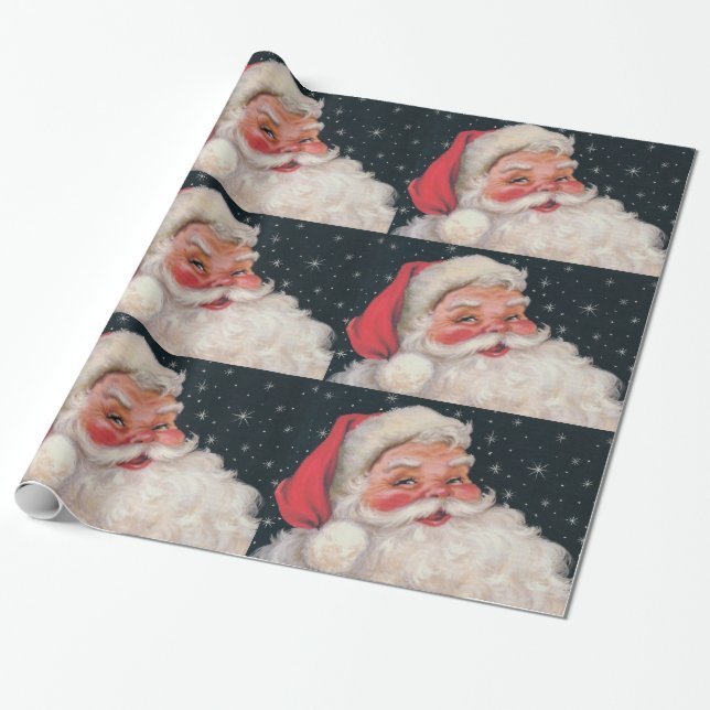 Charmig vintagejultomten presentpapper (Utrullad)