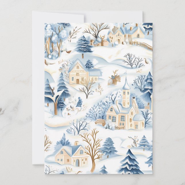 Charmig Vinter Värld Julkort (Framsida)