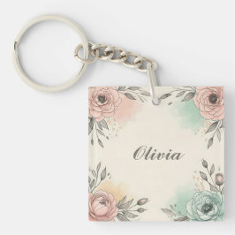 Charmiga akvarellskissartade blommor