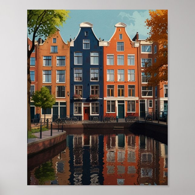 Charmiga Amsterdam Stad Poster (Framsidan)