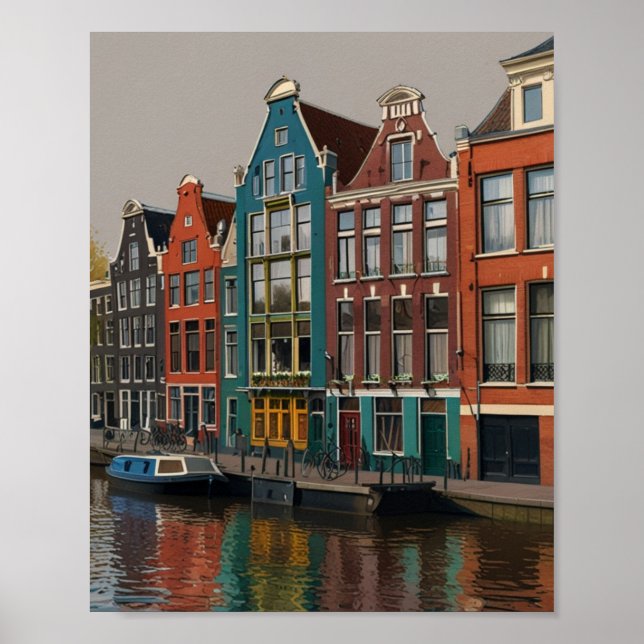 Charmiga Amsterdam Stad Poster (Framsidan)
