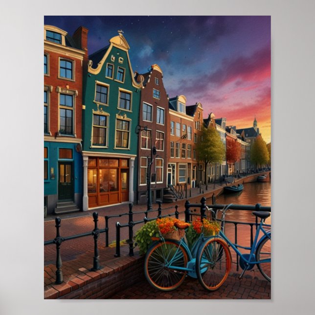 Charmiga Amsterdam Stad Poster (Framsidan)