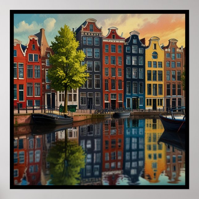 Charmiga Amsterdamkanalen Poster (Framsidan)