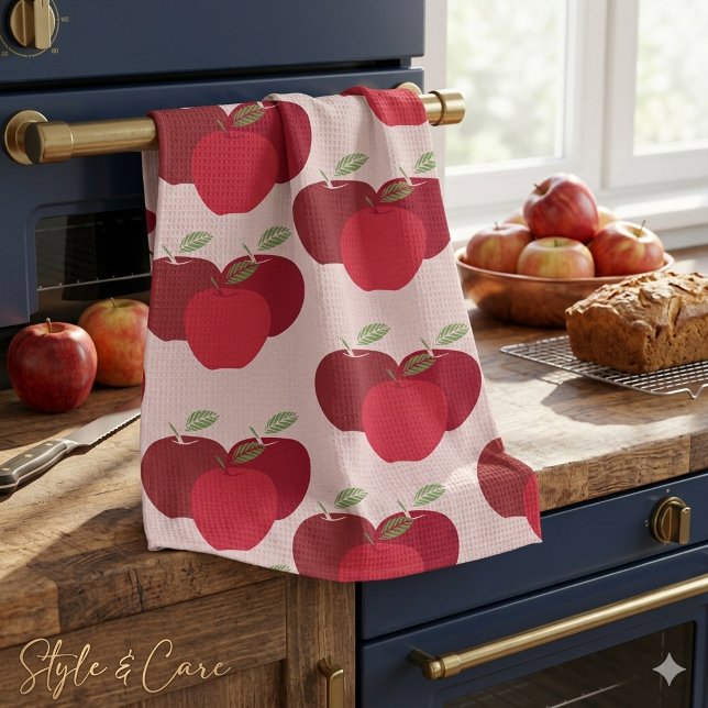 Charmiga Apple Mark tryckta handdukar för varje kö (Charming Apple Mark Print Towels for Every Kitchen)