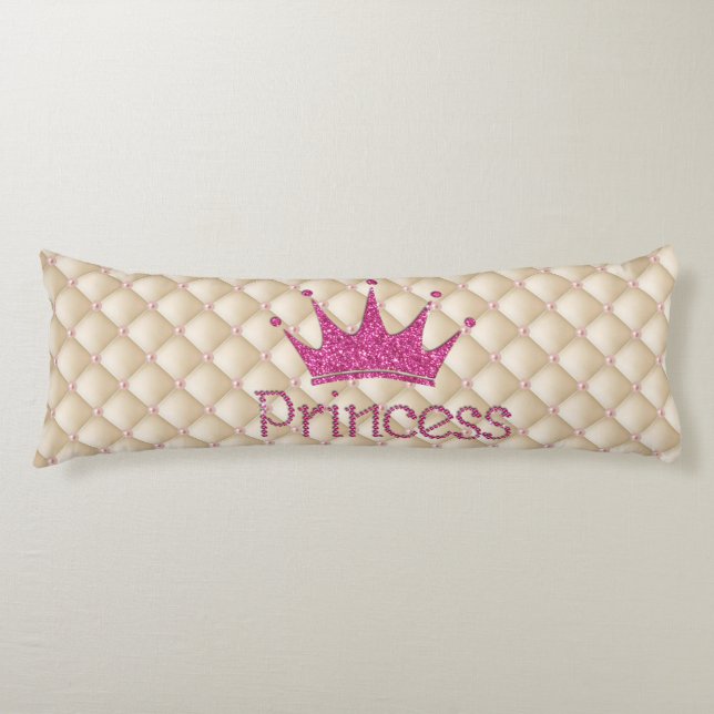 Charmiga Eleganta Pärlor, Tiara, Prinsessa, Glittr Kroppskudde (Framsidan)