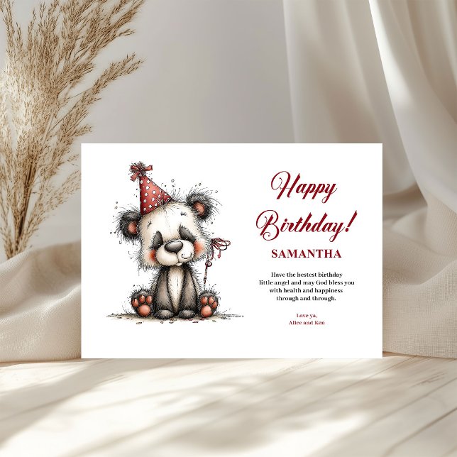 Charmiga fantasifulla djur födelsedagsfirande barn (Charming whimsical animals birthday fun kids greeting card

)