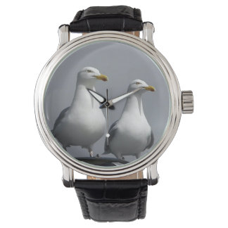 Charmiga herr & fru Gully Seagull Uttrycksfullt pa Armbandsur