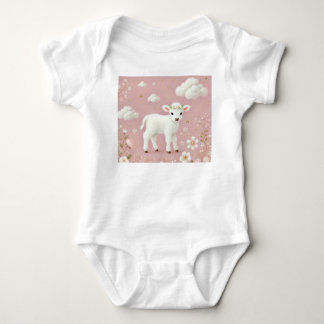 Charmiga kalv blommor moln stjärnor t shirt