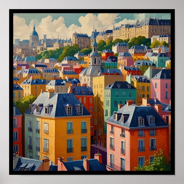 Charmiga Paris Stad Poster (Framsidan)