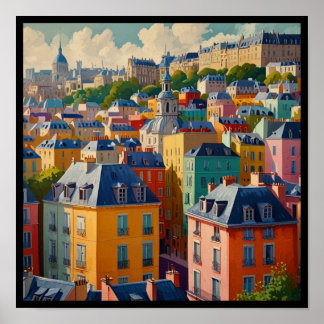 Charmiga Paris Stad Poster