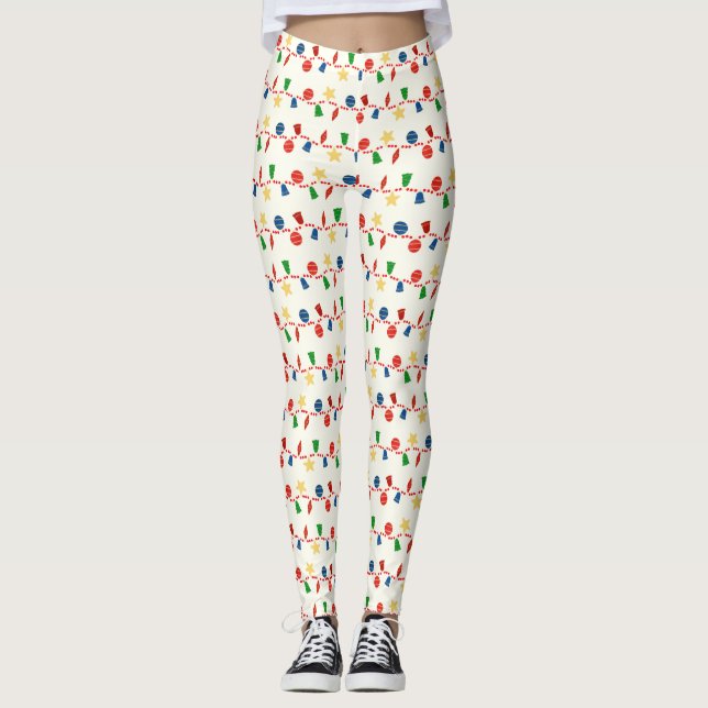 Charmiga retro juldekorationer leggings (Framsida)
