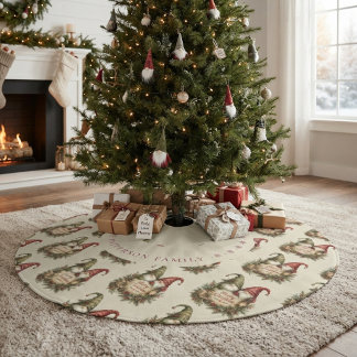 Charmiga Vintage Jul Tomtar MH26 Julgransmatta Borstad Polyester