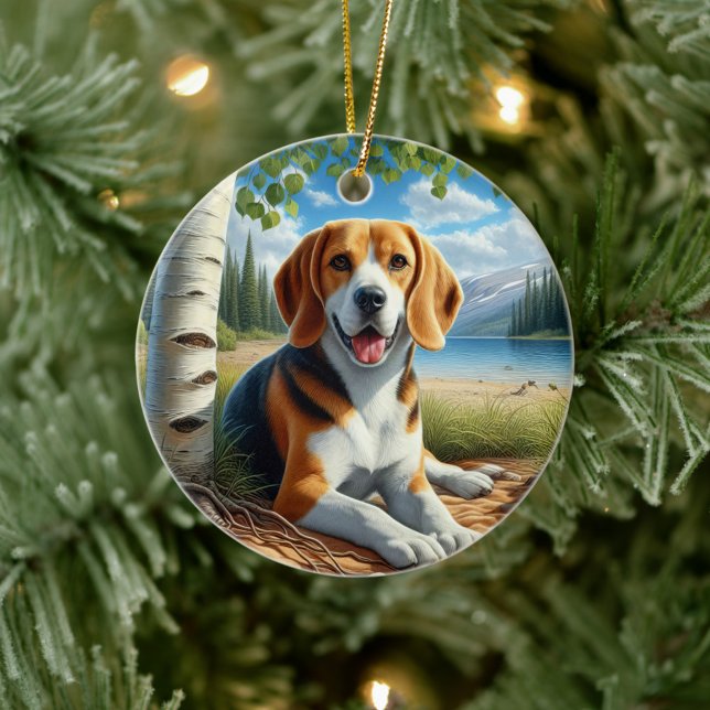 Charmigt Beagle-minne Julgransprydnad Keramik (Skapare uppladdad)