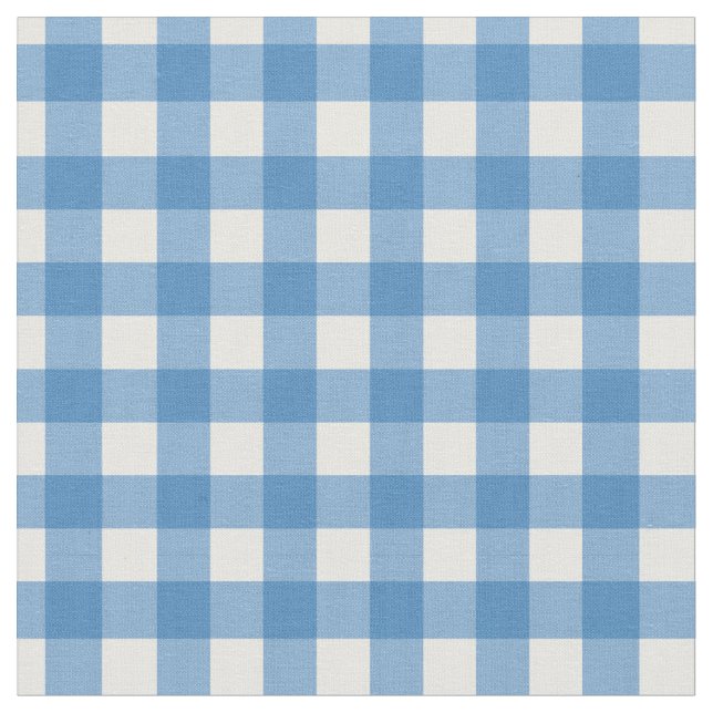 Charmigt Blått Gingham Tyg (Närbild)