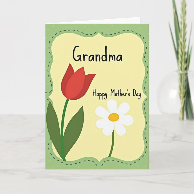 Charmigt blommor morsdags kort (Framsida)