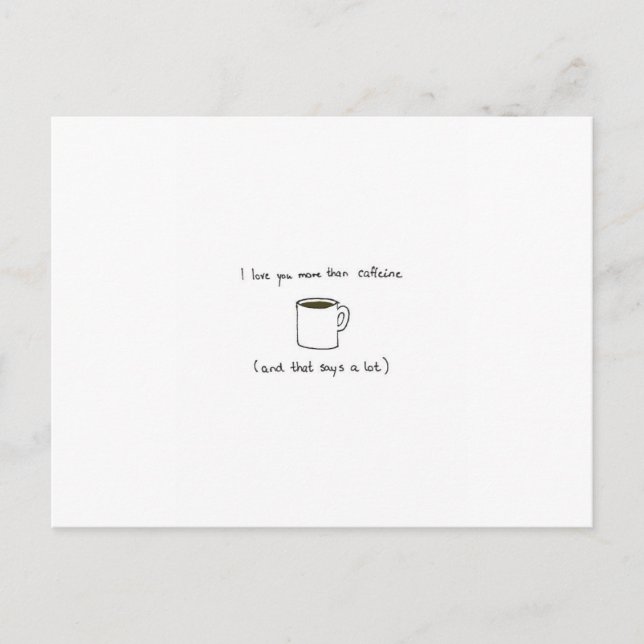 Charmigt kaffevalentines daykort helg vykort (Framsida)