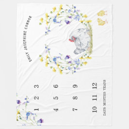 Charmigt rustikt bondgårdshus | Baby Milepblanket Fleecefilt