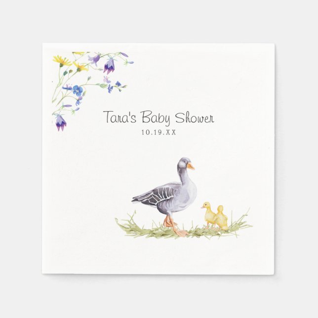 Charmigt rustikt bondgårdshus | Mother Goose Flora Pappersservett (Framsidan)
