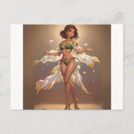 Charmigt tjej  vykort