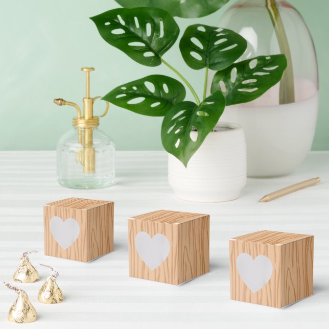 Charmigt Trämönster Firande Hjärtformat Presentaskar (Multipel)